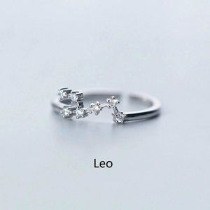 NEW 925 Sterling Silver Zodiac Resizable Ring-Leo